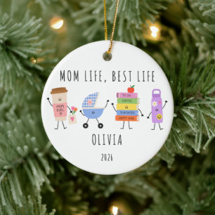 Personalisierter Weihnachtsschmuck 'Mom Life Best 