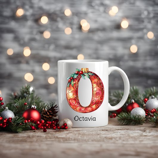 Personalisierter Weihnachtsschmuck Monogramm O Kaffeetasse
