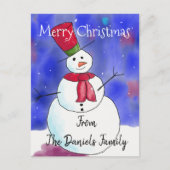 Personalisierter Weihnachtsschneefest Postkarte (Vorderseite)