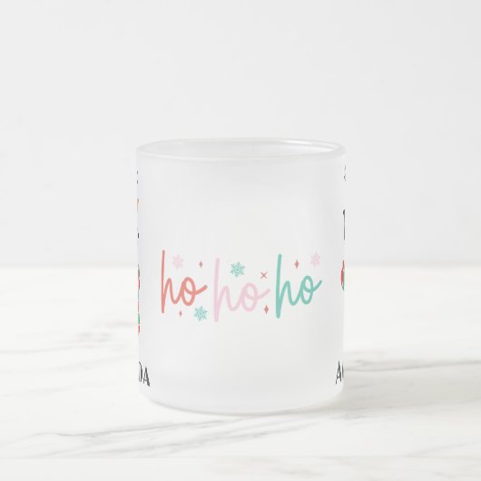 Personalisierter Weihnachtsschneemann mit hospho Mattglastasse (Mittel)