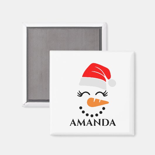 Personalisierter Weihnachtsschneemann mit individu Magnet (Vorderseite/Rückseite)