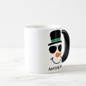 Personalisierter Weihnachtsschneemann mit individu Verwandlungstasse (VorderseiteRechts)