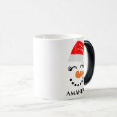 Personalisierter Weihnachtsschneemann mit individu Verwandlungstasse (VorderseiteRechts)
