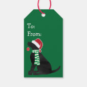 Personalisierter Weihnachtsschwarzer Latexhund Geschenkanhänger (Rückseite)