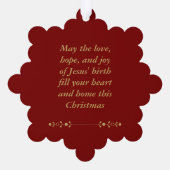 Personalisierter Weihnachtssegen Ornament Karte (Rückseite)