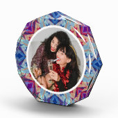 Personalisierter Weihnachtsstar Jolly Blue Red Lil Fotoblock (Rechts)