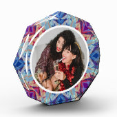 Personalisierter Weihnachtsstar Jolly Blue Red Lil Fotoblock (Links)