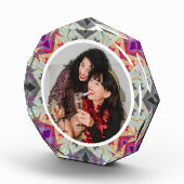 Personalisierter Weihnachtsstar Jolly Gray Red Lil Fotoblock (Rechts)