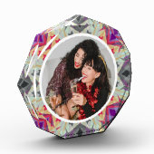 Personalisierter Weihnachtsstar Jolly Gray Red Lil Fotoblock (Links)