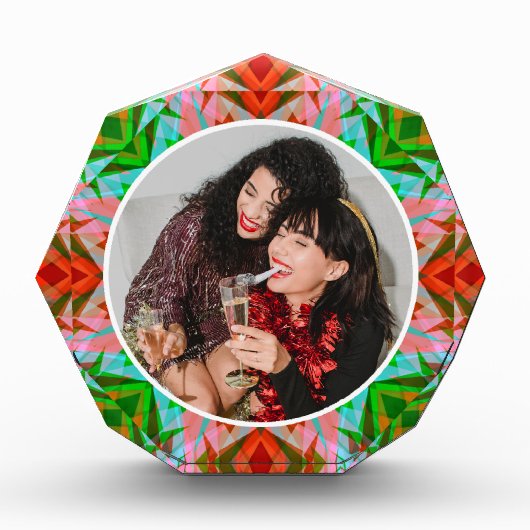 Personalisierter Weihnachtsstar Jolly Red Merry Gr Fotoblock (Vorderseite)