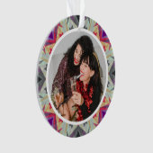 Personalisierter Weihnachtsstern Spaß Grau Lila Fo Ornament (Vorderseite)