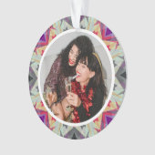 Personalisierter Weihnachtsstern Spaß Grau Lila Fo Ornament (Vorderseite)