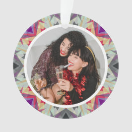 Personalisierter Weihnachtsstern Spaß Grau Lila Fo Ornament