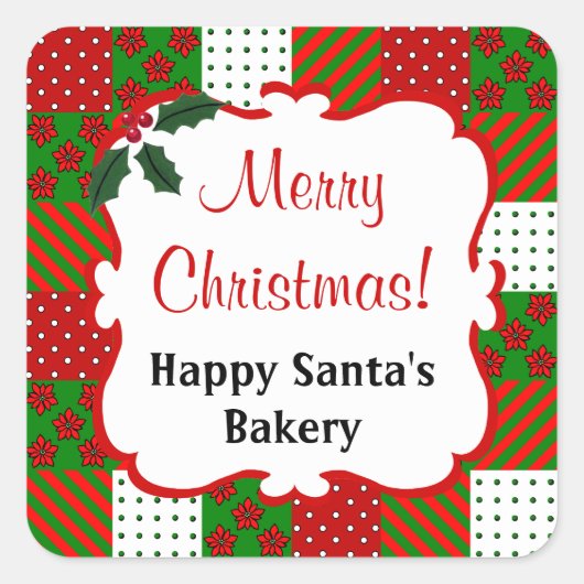 Personalisierter Weihnachtssticker Quadratischer Aufkleber (Vorderseite)