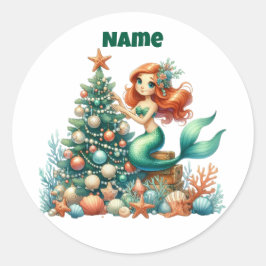 Personalisierter Weihnachtssticker Runder Aufkleber
