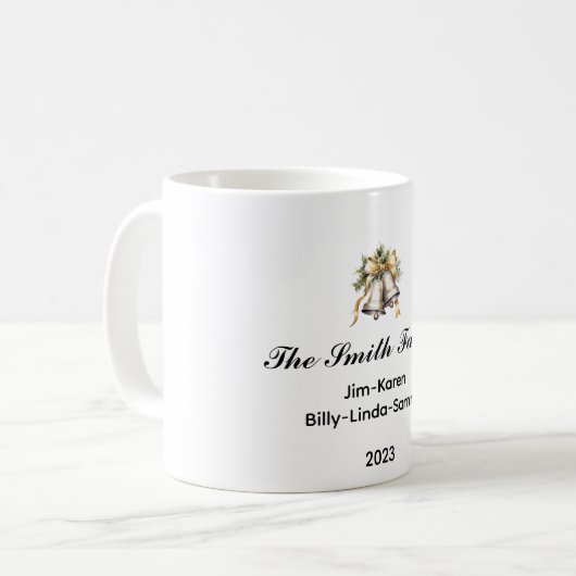 Personalisierter Weihnachtsstopp Kaffeetasse (Vorderseite Links)