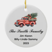 Personalisierter Weihnachtsstopp Keramik Ornament (Hinten)