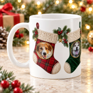 Personalisierter Weihnachtsstrumpf-Becher mit zwei Kaffeetasse