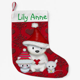Personalisierter Weihnachtsstrumpf für Eisbär, Kit Kleiner Weihnachtsstrumpf