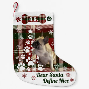 Personalisierter Weihnachtsstrumpf für Hunde, Katz Kleiner Weihnachtsstrumpf