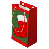 Personalisierter WeihnachtsStrumpf Kleine Geschenktüte (Rückseite Schrägansicht)
