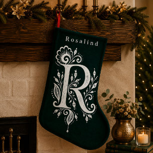 Personalisierter Weihnachtsstrumpf mit botanischem Kleiner Weihnachtsstrumpf