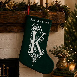 Personalisierter Weihnachtsstrumpf mit botanischem Kleiner Weihnachtsstrumpf