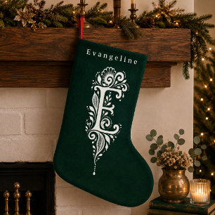 Personalisierter Weihnachtsstrumpf mit botanischem Kleiner Weihnachtsstrumpf