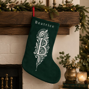 Personalisierter Weihnachtsstrumpf mit botanischem Kleiner Weihnachtsstrumpf