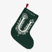 Personalisierter Weihnachtsstrumpf mit botanischem Kleiner Weihnachtsstrumpf (Vorderansicht (hängend))
