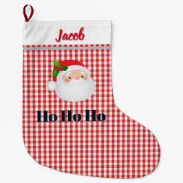 Personalisierter Weihnachtsstrumpf - Santa Ho Ho H Großer Weihnachtsstrumpf