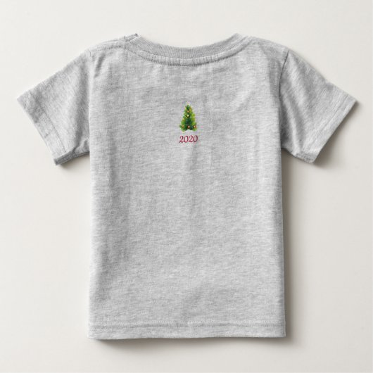 Personalisierter Weihnachtsurlaub Grau Baby T-shirt (Rückseite)