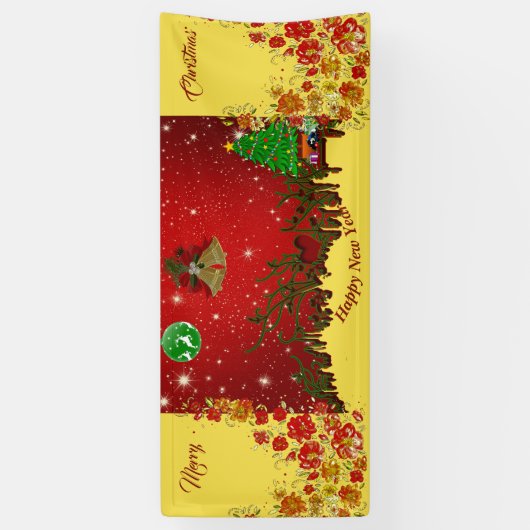 Personalisierter Weihnachtsurlaub und Neujahr Banner (Vertikal)