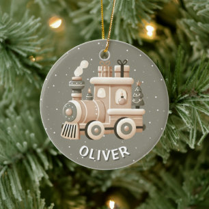 Personalisierter Weihnachtszug für Kinder Keramik Ornament