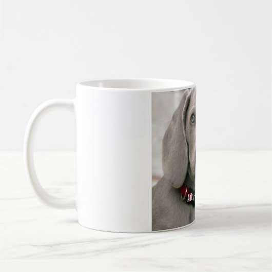 Personalisierter Weimaraner HundeFoto-und Kaffeetasse (Links)