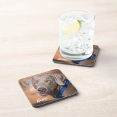 Personalisierter Weimaraner Welpenhund Getränkeuntersetzer (Rechte Seite)