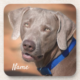 Personalisierter Weimaraner Welpenhund Getränkeuntersetzer
