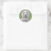 Personalisierter Weimaraner Welpenhund Runder Aufkleber (Tasche)