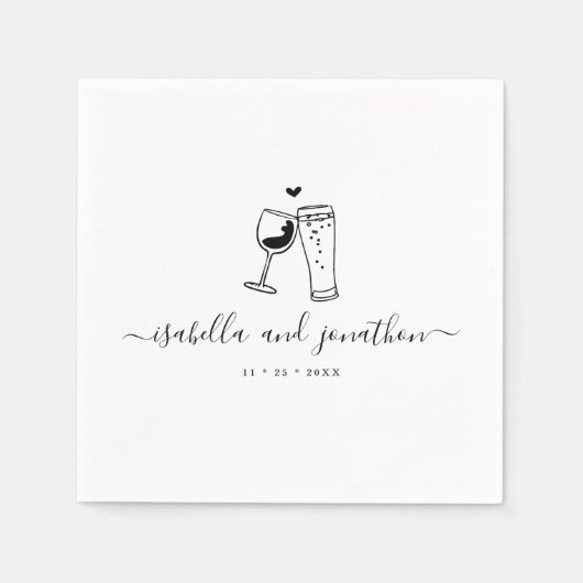 Personalisierter Wein & Brötchen Napkins Serviette (Vorderseite)