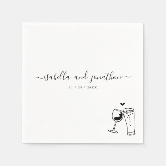 Personalisierter Wein & Brötchen Napkins Serviette (Vorderseite)