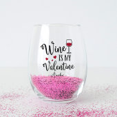Personalisierter Wein ist mein Valentin Weinglas Ohne Stiel