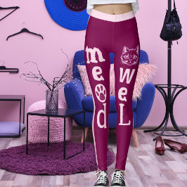 Personalisierter Wein Leicht rosa Streifen Pet Cat Leggings