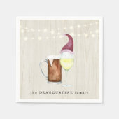 Personalisierter Wein und Bier & Holiday Cheer Serviette (Vorderseite)