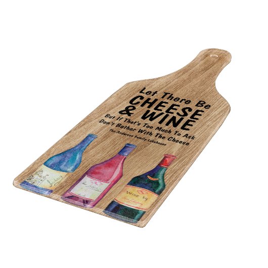 Personalisierter Wein und Käse Schneidebrett (Ecke)