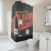 Personalisierter Weinkeller Flaschen Bar Duschvorhang (Beispiel)