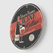 Personalisierter Weinkeller Flaschen Bar Große Wanduhr (Winkel)