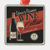 Personalisierter Weinkeller Flaschen Bar Ornament Aus Metall (Vorne)