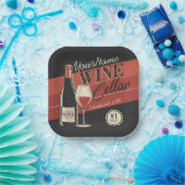 Personalisierter Weinkeller Flaschen Bar Pappteller (Party)