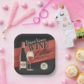 Personalisierter Weinkeller Flaschen Bar Pappteller (Party)