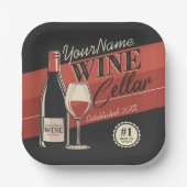 Personalisierter Weinkeller Flaschen Bar Pappteller (Vorderseite)